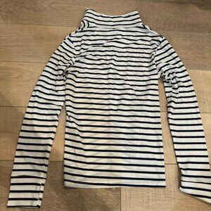 HIHO WOMENS X SMALL NAVY STRIPE SWIM COVER UP SHIRT UPF 50 NWOT